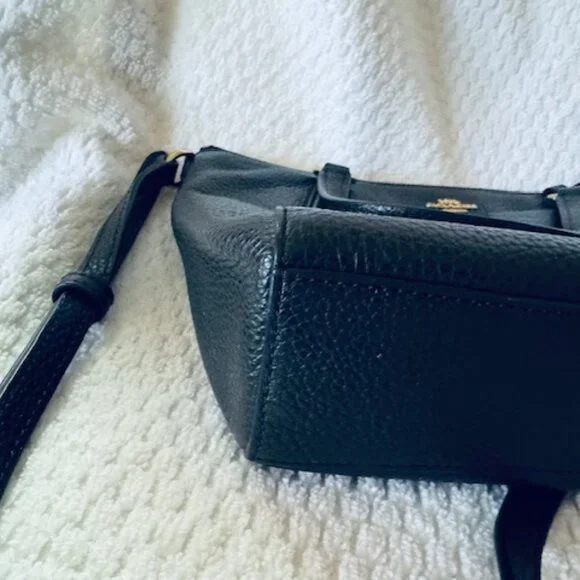 Coach Kelsey Satchel Black Pebbled Leather Gold HW NWOT Pristine w Strap - Picture 5 of 9